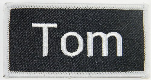 Tom Name Tag Patch Uniform ID Work Shirt Badge Embroidered Iron On Applique