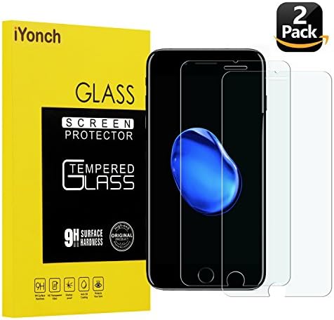 iPhone 8 7 Tempered Glass Screen Protector,iYonch 2.5D Curved Edge Screen Protector Film for Apple 4.7-Inch iPhone 8, iPhone 7(2-Pack)