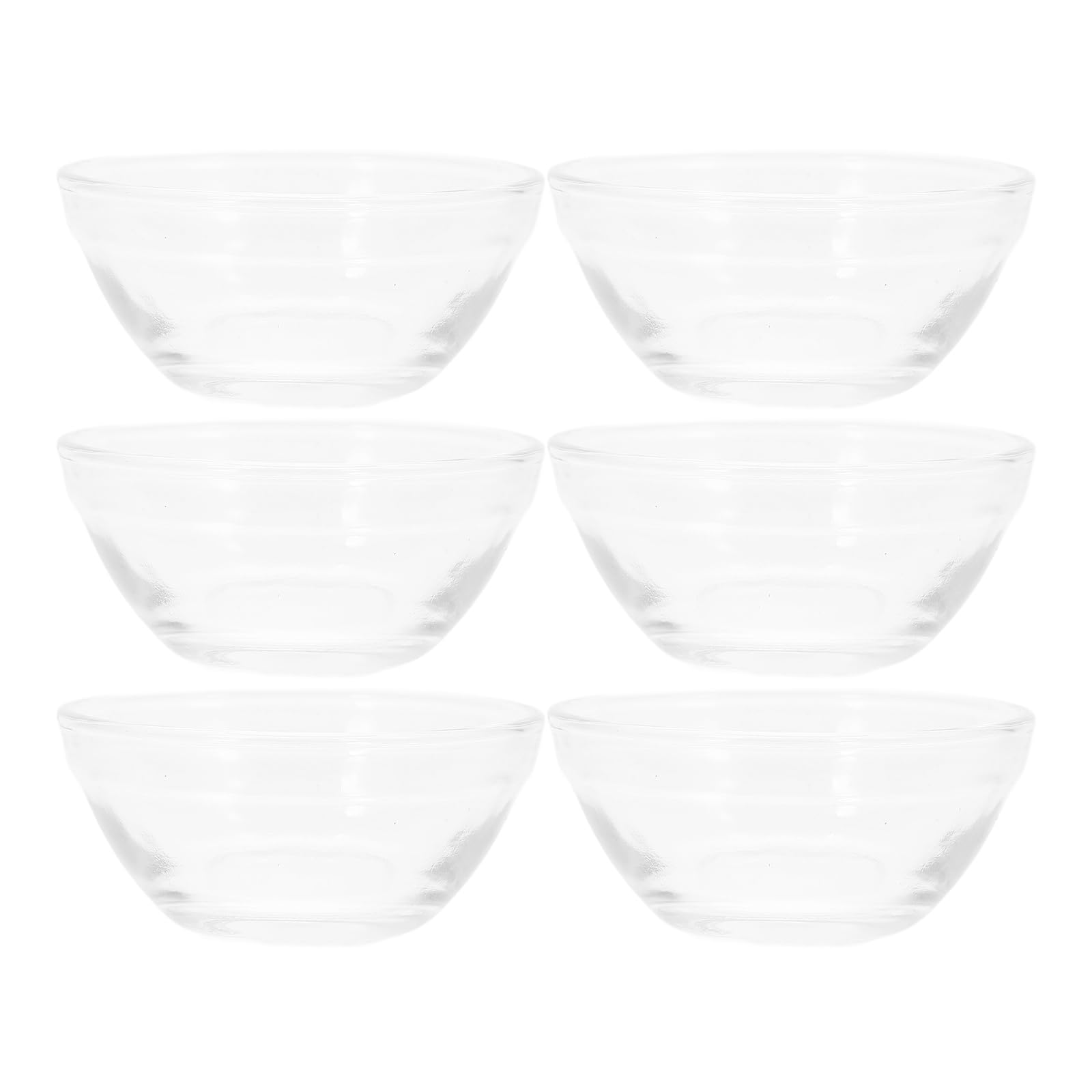 HEMOTON 6pcs Small Glass Bowls Clear Glass Pudding Bowls Mini Crystal Salad Prep Dip Dessert Bar Dish for Home Wedding Birthday Party Supplies 6X3CM