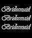 BRIDESMAID clear rhinestone iron-on Hotfix transfer bling DIY- Lot of 3!!!