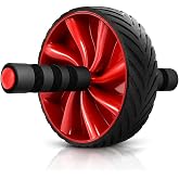 N1keft Ab Roller, Single Wheel, 6.9in, 220lb Capacity | PP and PVC, stainless steel inner tube, knee-friendly, torso shaping, space-saving