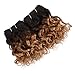 8 Inch Water Wave Human Hair Ombre Bundles T1B/27 Ombre Hair Weave 4pcs For Bob Weave 200g/Pack Two Tone Ombre Color Black and Honey brown Color Hair Extension (8inch4pcs,T1B/27)