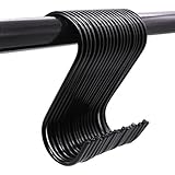 30 Pack ESFUN Heavy Duty S Hooks Black Steel S Shaped Hooks for Hanging Pans Pots Plants Bags Towels Kitchen Hooks Hanger, Large 3.5 inch
