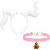 2 Pcs Halloween Dog Headband and Velvet Choker for Men Women Party Dress Up