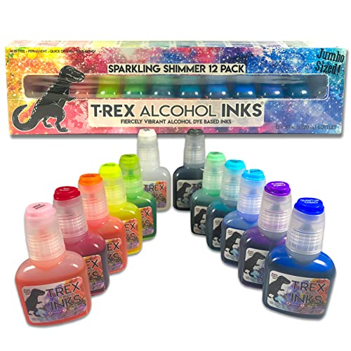 T-Rex Inks Starlight Shimmer Sparkling Alcohol Ink 12 Bottle Set ...