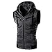 SEENFUN Men's Outdoor Sportswear Sleeveless Zip-up Hooded Vest