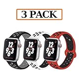 YC YANCH Greatou Compatible for Apple Watch Band 42mm 44mm,Soft Silicone Sport Band Replacement Wrist Strap Compatible for iWatch Apple Watch Series 4/3/2/1,Nike+,Sport,Edition,M/L,3 Pack