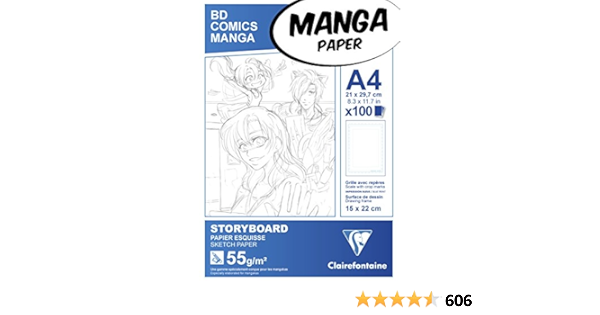 Clairefontaine Manga Storyboard Glued Pad 55 G Simple Frame 100 Sheets Amazon Ae Arts Crafts