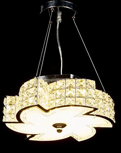 Top Lighting Modern LED Crystal Chandelier Pendant Hanging or Flush Mount Ceiling Lighting Fixture, 3 light colors in one Smart Lamp
