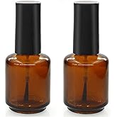 6Pcs 15ml(1/2 oz) Empty DIY Nail Polish Bottles Cylindrical Glass Bottles Vials Containers with Brush Cap for Nail Art Sample
