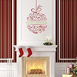 Higoss Merry Christmas Ball Wall Stickers Decal Removable Wall Art Vinyl for Kids Rooms Home Decor