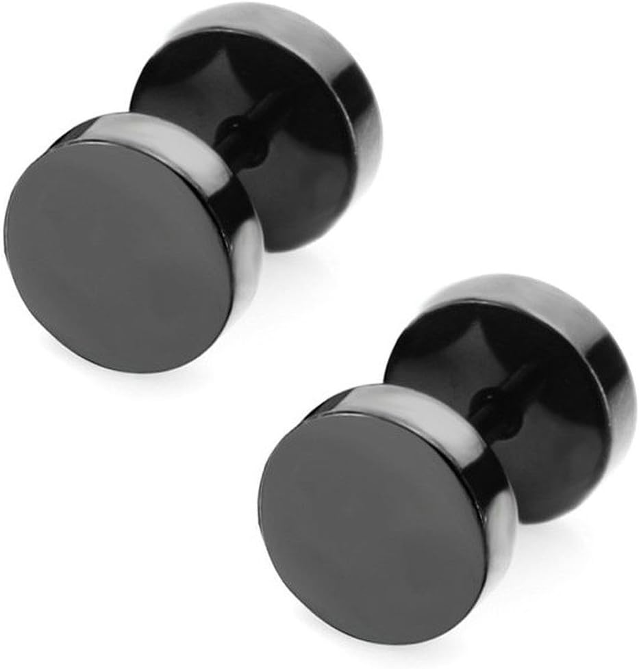 LOUMVE Stud Earring, Stainless Steel Mens Womens Stud Earrings Ear Piercing Plugs Tunnel Punk Style