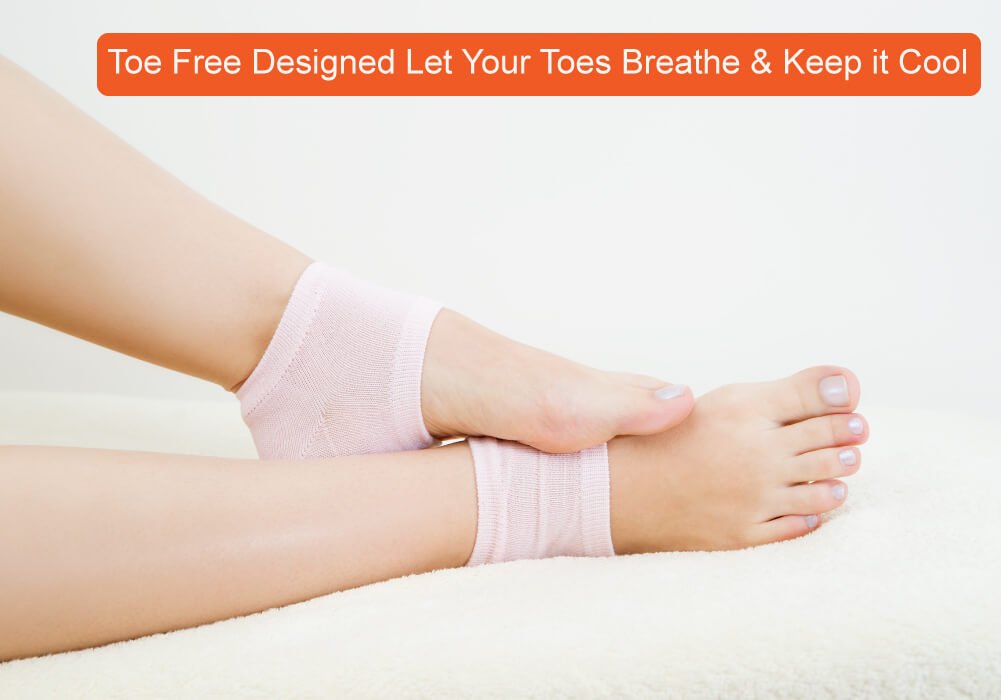 Selizo 5 Pairs Moisturizing Gel Heel Socks Open Toe Socks for Dry Hard Cracked Heels, 5 Colors : Beauty