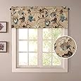 H.VERSAILTEX Window Valance Rustic Style Ultra Soft Material Suits for Kitchen Bath Laundry Bedroom Living Room (Rod Pocket, 58 by 15 inch, Vintage Floral Pattern, Set of 1)
