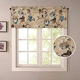 H.VERSAILTEX Window Valance Rustic Style Ultra Soft Material Suits for Kitchen Bath Laundry Bedroom Living Room (Rod Pocket, 58 by 15 inch, Vintage Floral Pattern, Set of 1)