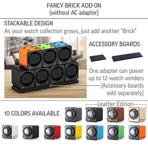 Fancy Brick Stackable Watch Winder Add-On (Without AC Adapter) (Blue)