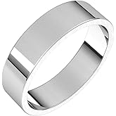 Sonia Jewels Solid 925 Sterling Silver 5mm Flat Wedding Band Ring Classic Plain Traditional - Size 9