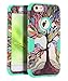 SKYLMW iPhone 6 Cases, iPhone 6S Case, Hard PC Shell with Soft Silicone Hybrid iPhone 6 Covers Protective 3 Piece Shockproof Anti-Scratch Combo Cover for iPhone 6/6S 4.7 Inch Tree Mint