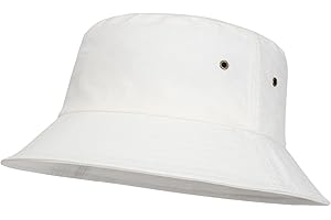 BOTVELA Men Cotton Bucket Hats Foldable Outdoor Sun Hat Unisex Flat Top Caps