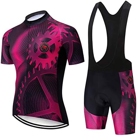 USA Men's Cycling Short Sleeve Jersey Padded Shorts Set