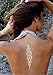 Terra Metallic Tattoos,Konsait 12 Sheets 174 Designs - Jewelry Mandala Mehndi BohoTribal Body Art Indian Tattoos Gold Silver White for Hawai Beach Pool Party Favors Bachelorette Wedding Supplies