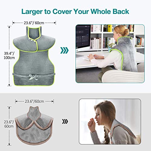XXX-Large Heating Pads for Back Pain 24"x40" ATMOKO Electric Heat Pad for Shoulder Back Soothing Muscle Pain and Tension Relief Therapy, Auto-Off, Fast Heating, Washable - Thumbnail 2
