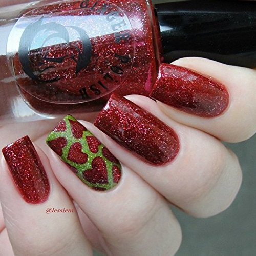 Original Heart Stencil Nail Vinyls By Twinkled T - 1 Sheet of 16 Stencils