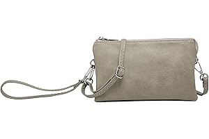 JEN & CO. Riley Small Crossbody Bags Vegan Leather Wristlet Wallets Clutch Purses Shoulder Handbag for Women