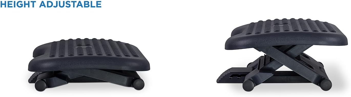 Mount-It! Ergonomic Under Desk Footrest | Height Adjustable Office Foot Rest with 3 Height Levels | Tilting Foot Stool | Home Office Footrest with Massage Surface for Improved Circulation (MI-7801) : Office Products
