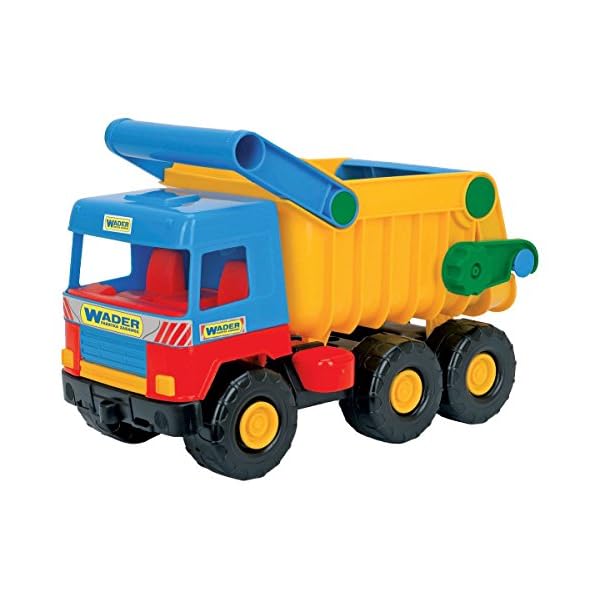 Wader 32051 - Middle Truck Kipper mit arretierbarer Mulde, gelb, Spielzeugauto ab 12 Monaten, ca. 43 cm, ideal als Geschenk zum Geburtstag, zu Ostern oder Weihnachten zum phantasie Bunt – Bild 4