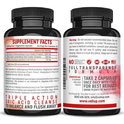 VALI Tart Cherry Uric Acid Cleanse. Organic Cherry Concentrate, Organic