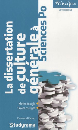 La  dissertation de culture générale à Sciences po