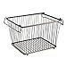mDesign Stackable Wire Storage Basket for Kitchen, Pantry, Cabinet - Pack of 2, 12
