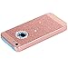 BENTOBEN iPhone 5C Case, Glitter Sparkly Bling Luxury Rhinestone Slim Hard Cover Laminated with Shiny Faux Leather Protective Case for iPhone 5C, Rose Gold