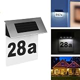Powstro Verdelif Solar Doorplate Light Stainless Steel Outdoor Number Plaque 4 view 2