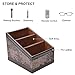 Siveit Vintage Remote Control Holder, Leather Remote Control Caddy, Leather Desk Organizer Storage Container, Office Supplies Desktop Organizer Rack, Brown, 3 Slots