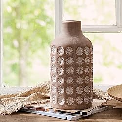 LUKA Ceramic Rustic Farmhouse Vase,10 inch