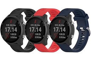 QGHXO Band for Garmin Forerunner 245, Soft Silicone Replacement Band for Garmin Forerunner 645 (No Tracker, Replacement Bands Only)