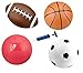 Set of 4 Inflatable Sports Balls for Kids (Soccer Ball, Basketball, Football, Volleyball) with Pump By Bo Toys