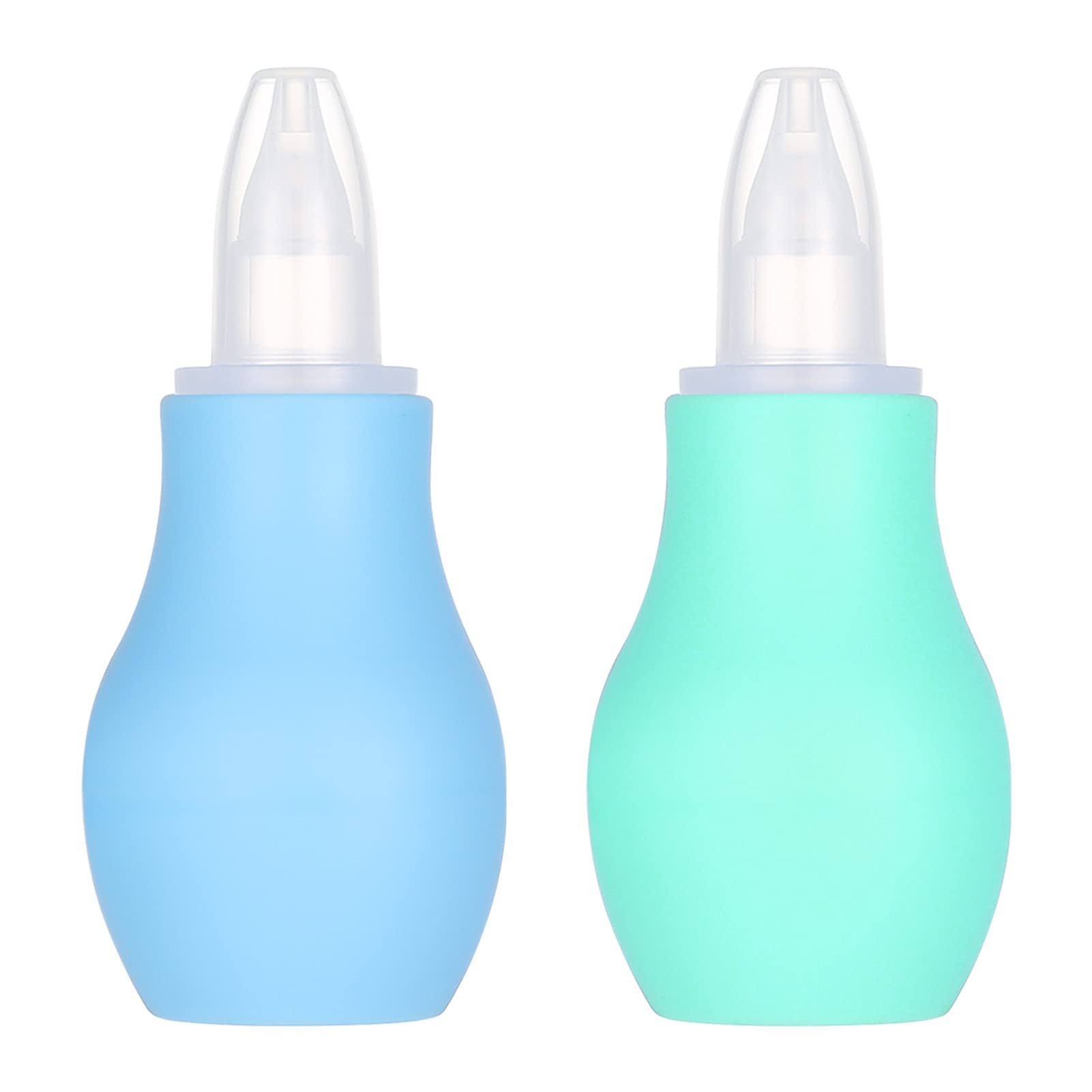 Firtink 2 Packs Baby Nasal Aspirator, Baby Nose Sucker Nose Cleaner Babys Nasal Cleaner Mucus Removal for Newborns(Blue+Green)