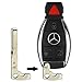 qualitykeylessplus Two Insert Replacements for Mercedes Benz Prox Remote Fob Uncut Blade with Free KEYTAG