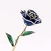 ZJchao 24K Dark Blue Rose Gifts for Her, Love Dipped Gold Real Rose Flower Preserved Eternal Christmas Anniversary Valentine's Day Present for Wife, Mom, Grandma (Dark Blue)