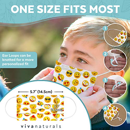 Cartoon Face Mask for Kids (50 Pack) Premium Cartoon Childrens Masks