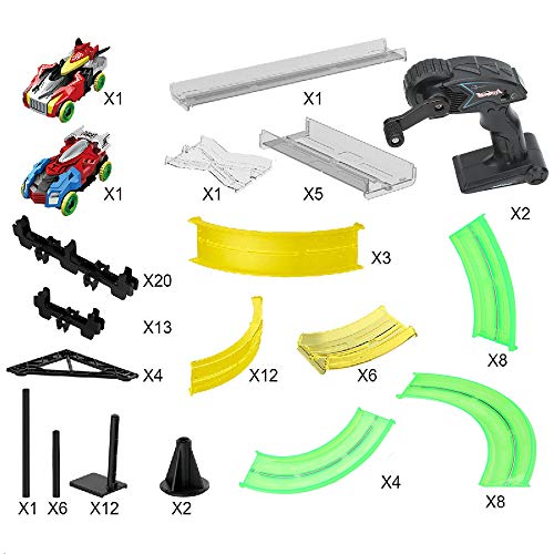 RC Car with Track,Syslux Racing Track Car, Car Race Track Sets Speeding Racing Car with 3D Track,2 Cars, 2 Hand-Operated Controllers, Assembly for Children Educational Toy Birthday - Thumbnail 4