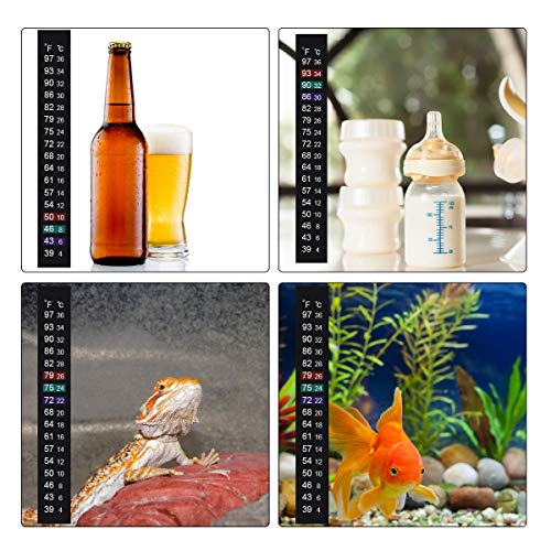 Jansamn Brewing Thermometer Strip Adhesive Strip Thermometer Aquarium Thermometer Sticker Thermometer Sticker for Fish Tank/Kombucha 39℉ to 97℉ & 4℃ to 36℃