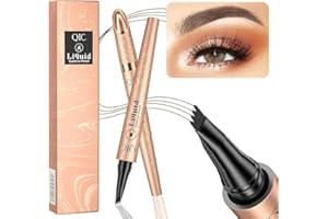 EDITORA ARQUEIRO Eyebrow Pencil, Eyebrow Pen, Natural Eye Brow Pencils for Women, Liquid Waterproof Eyebrow Pencil, Smudge-Proof Brow Pencil with 4 Tip Microblading Eyebrow Pen Long-Lasting, Eyebrow Pencil Dark Brown