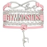 Infinity Collection Gymnastics Bracelets For Girls- Adjustable Charm Bracelet Gymnastic Charm. Gymnastics Bracelet Gifts for Gymnasts, Teams & Coaches.