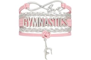Infinity Collection Gymnastics Bracelets For Girls- Adjustable Charm Bracelet Gymnastic Charm. Gymnastics Bracelet Gifts for Gymnasts, Teams & Coaches.