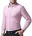 Formal Casual Dress Shirt for Men Buttons Down Pink Plaid (M) KL-4 CL6299