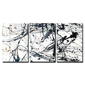 3 Piece Canvas Wall Art - Abstract Art Creative Background. Hand Painted Background. - Modern Home Art Stretched and Framed Ready to Hang - 16"x24"x3 Panels